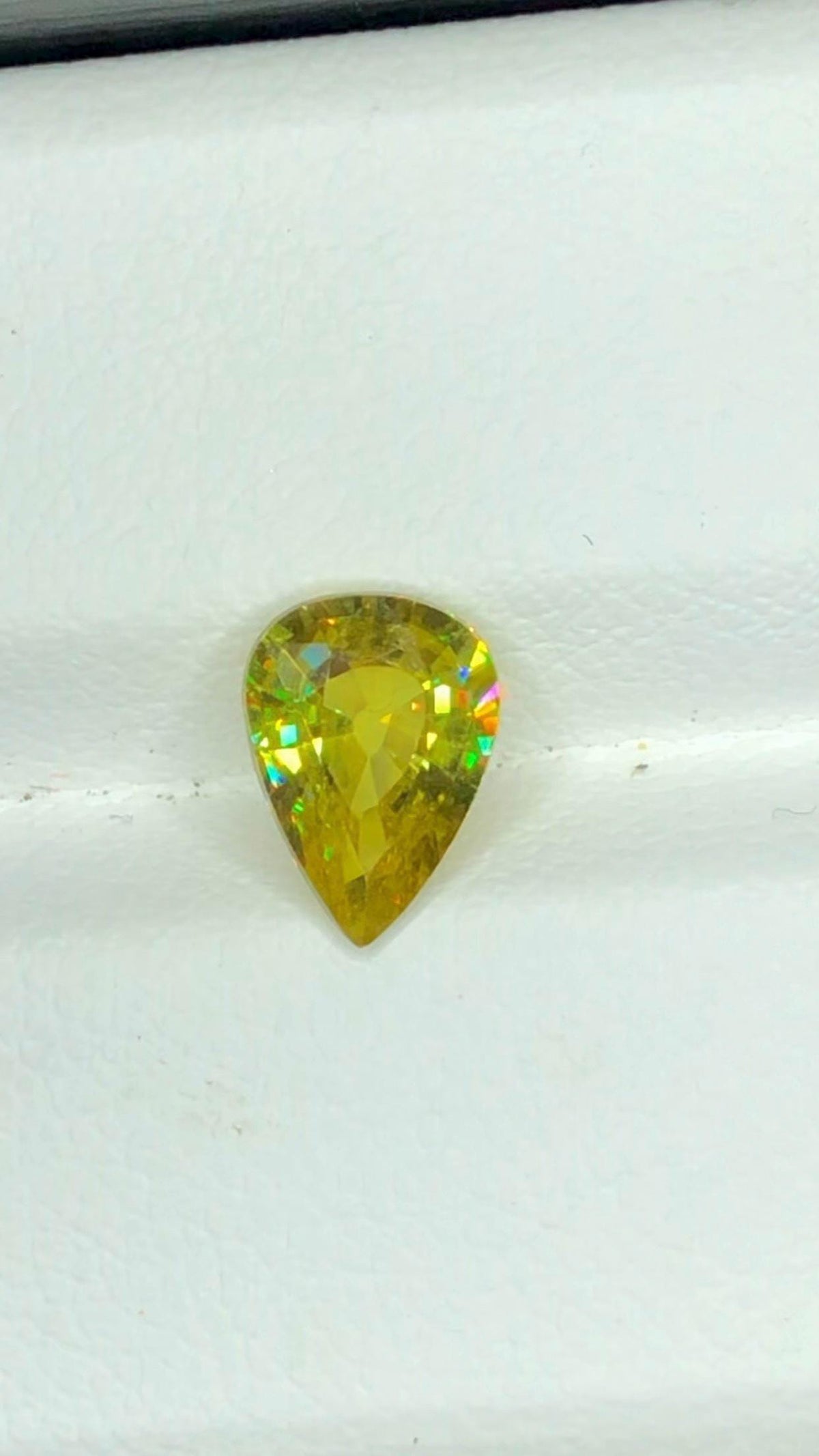 Pear Shape Sphene Gemstone: Natural Faceted Titanite, 1.30 CT