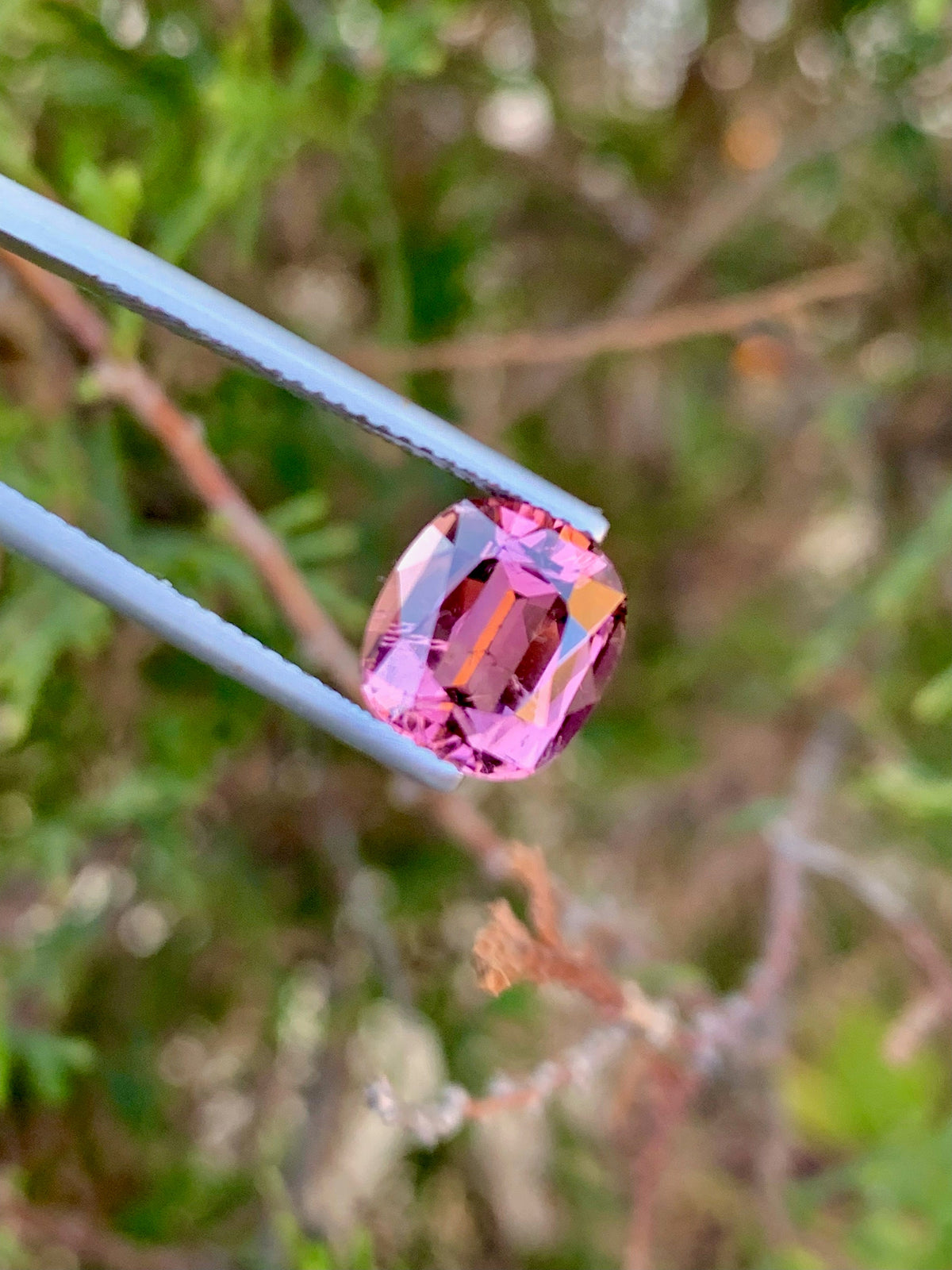 Faceted Pink Tourmaline Gemstone: Loose Cushion Cut, 3.30 CT