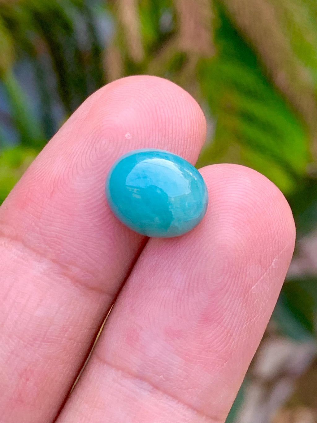 Grandidierite Gemstone Cabochon: Bluish Green, Rare Madagascar Stone, 5.25 Carats
