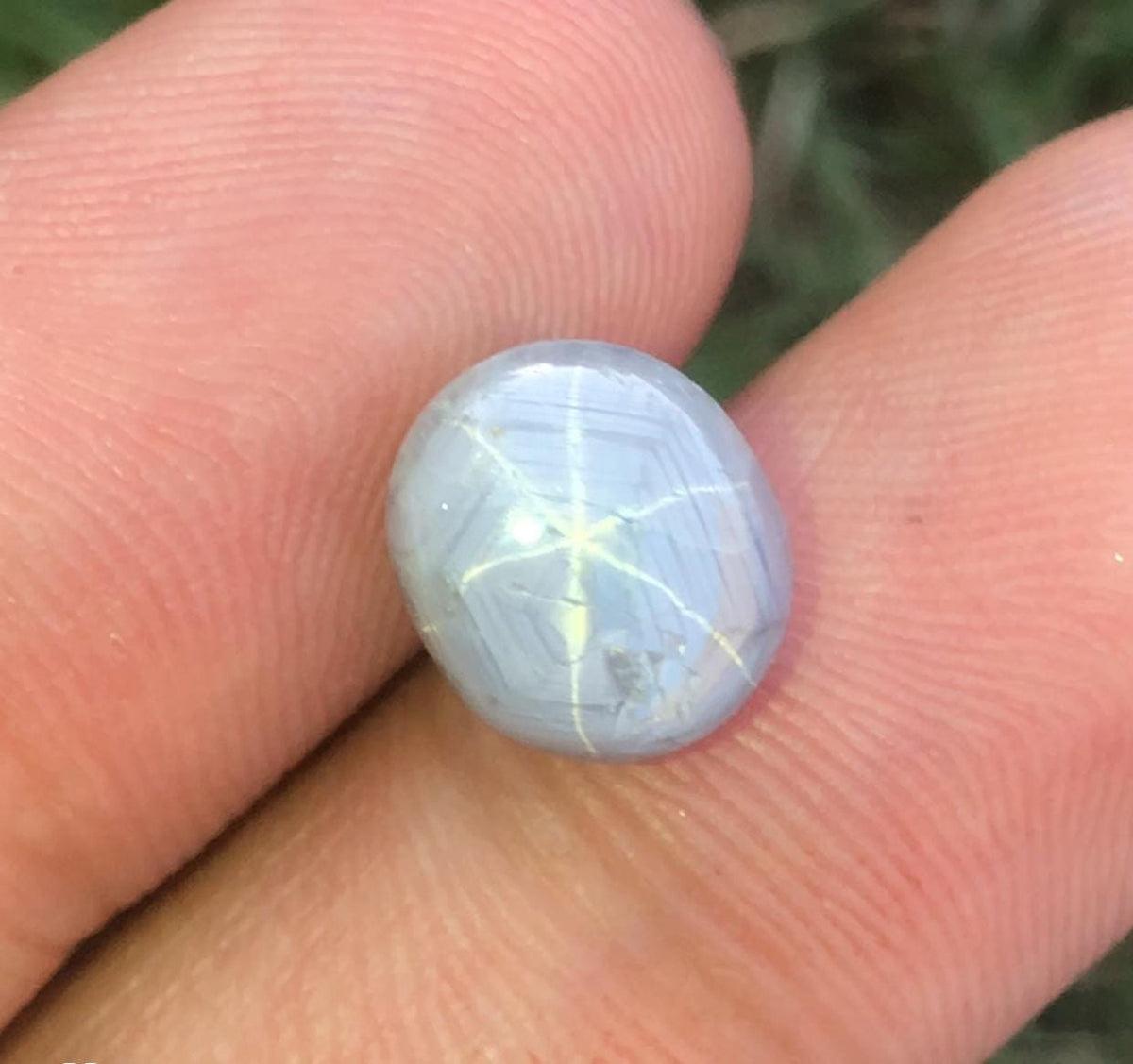 Oval Star Sapphire Gemstone: Grayish Blue Faceted Ring Stone, 8.45 CT