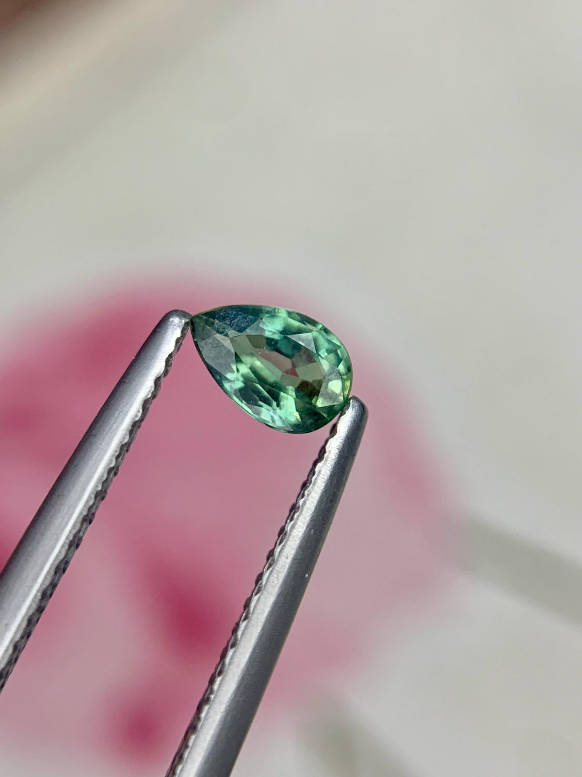 Mint Green Pear Sapphire: 0.50 CT Faceted Loose Gemstone