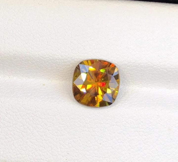 Cushion Cut Sphene Gemstone: 2.75 CT Natural Titanite, August Birthstone