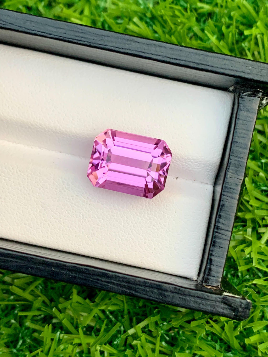 Vivid Pink Kunzite Gemstone: 13.80 Carat Emerald Cut, Afghanistan