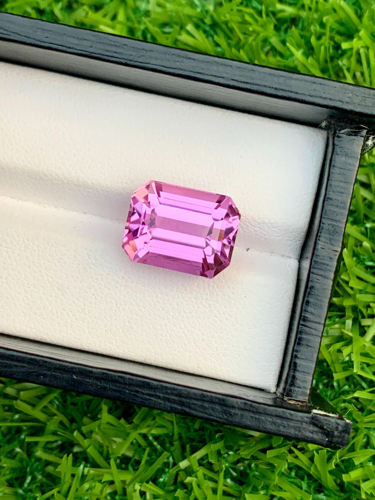 Vivid Pink Kunzite Gemstone: 13.80 Carat Emerald Cut, Afghanistan