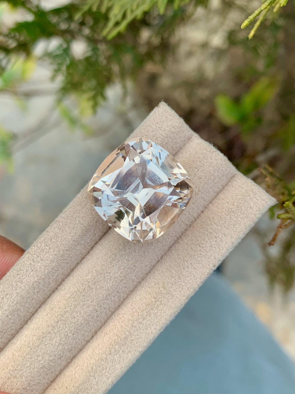 Unheated Yellow Topaz Loose Gemstone: 27.85 CT Faceted Cushion Cut