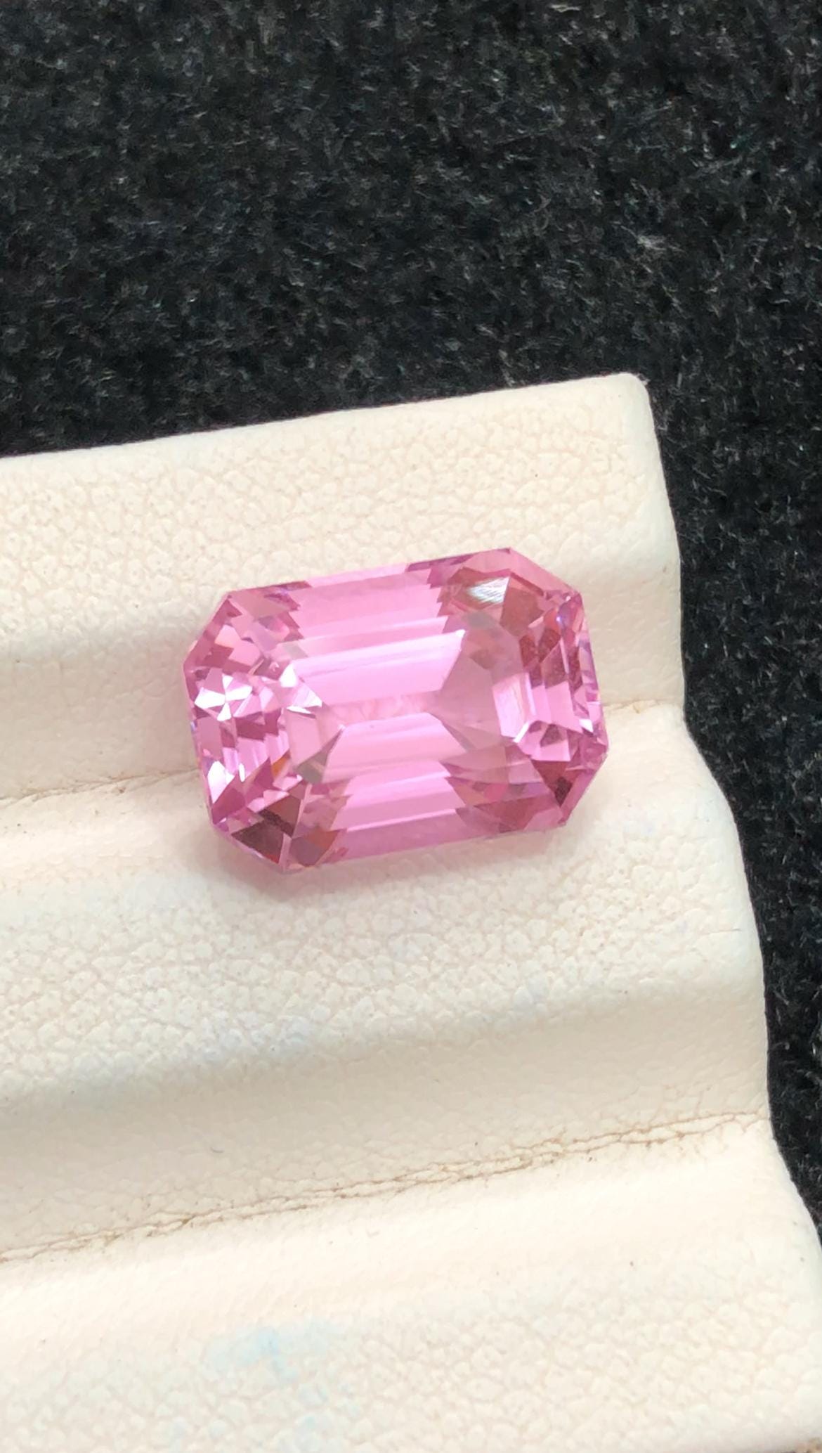 Pink Kunzite 7.55ct Emerald Cut Gemstone from Afghanistan – Elegant Pink Collector’s Gem
