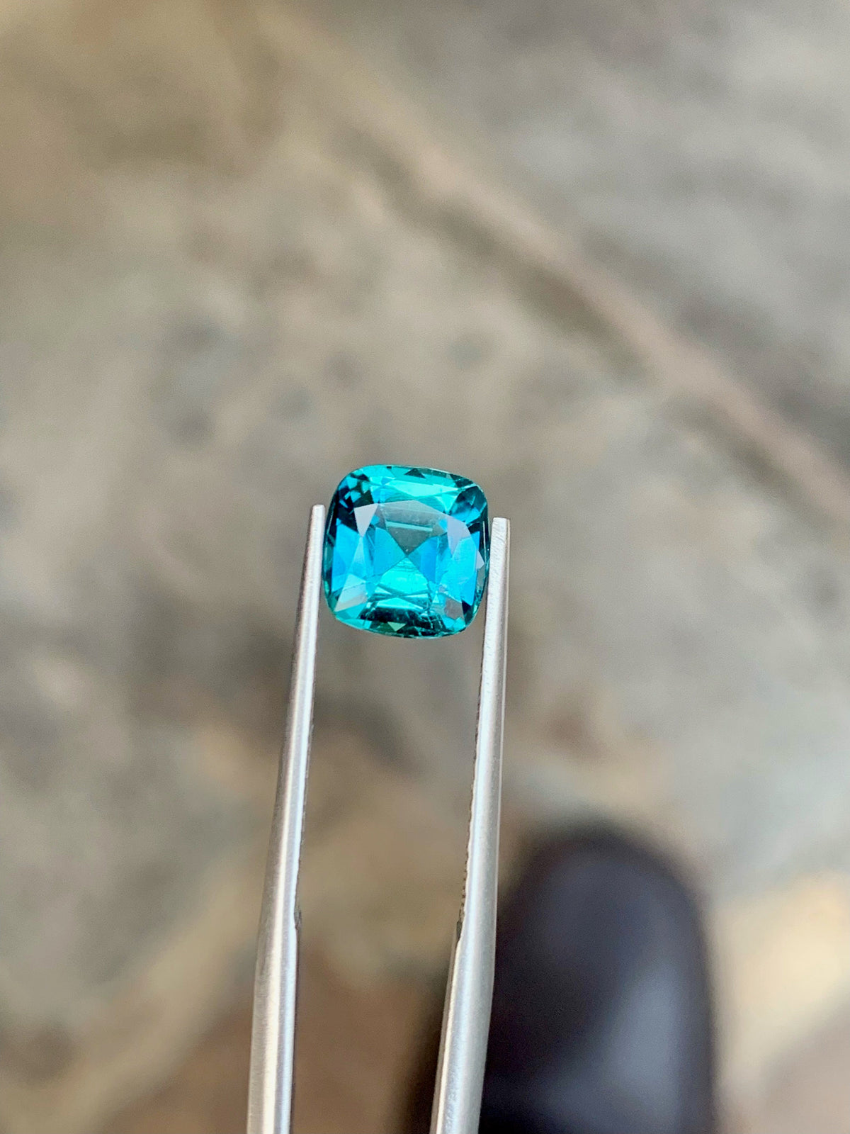 Ink Blue Tourmaline Gemstone: Natural Cushion Cut, 1.70 Cts
