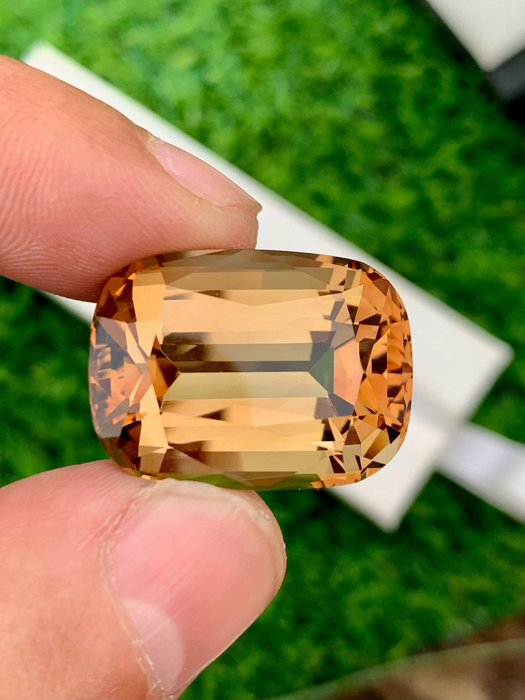 40.85 Carat Champagne Topaz Gemstone: Cushion Cut Natural Stone From Brazil