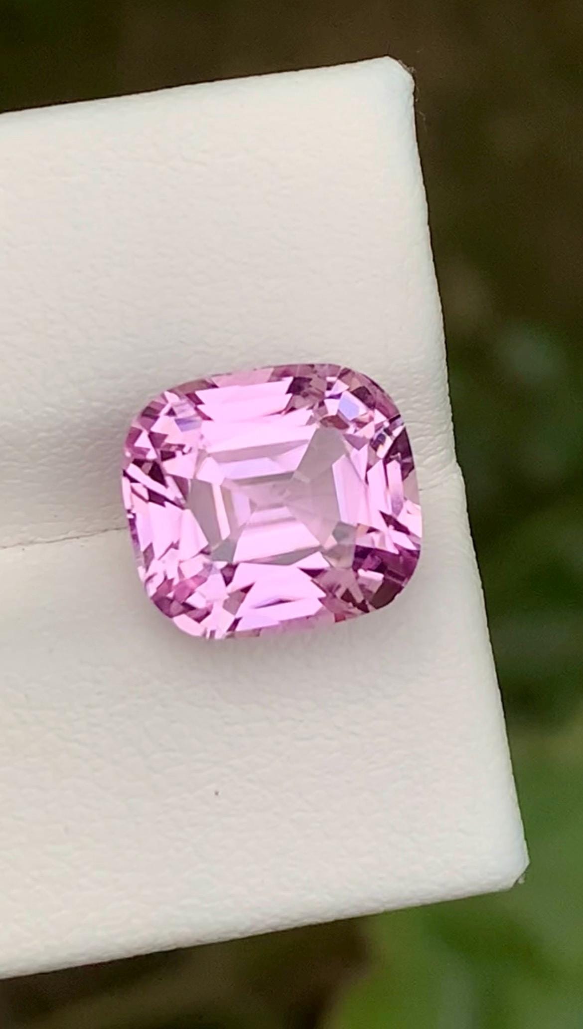 Vivid Pink Kunzite Gemstone: 7.20 CT Faceted Cushion Cut From Nuristan Afghanistan