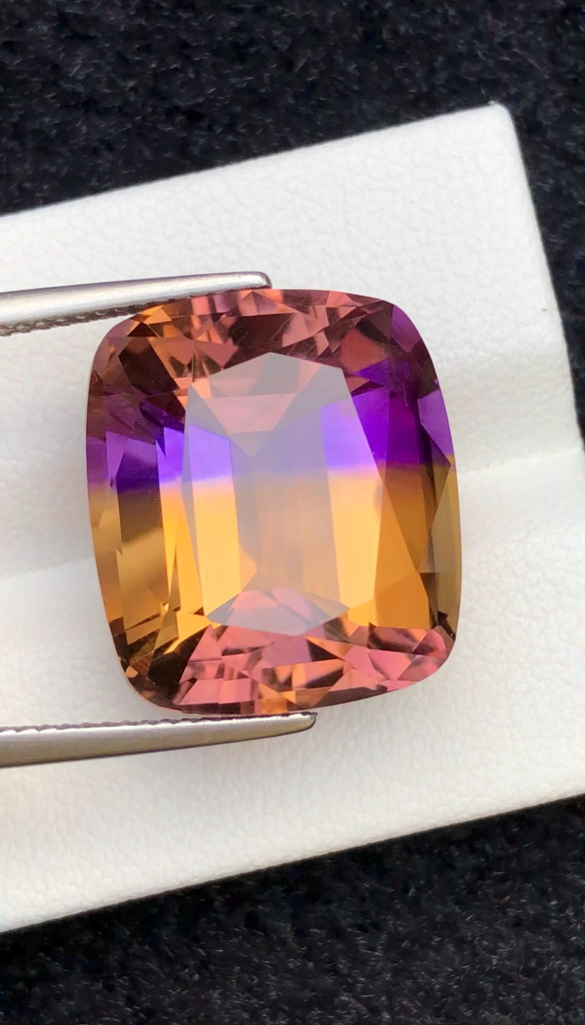 Bi-Color Ametrine 21.15ct Cushion Cut – Gemstone from Brazil