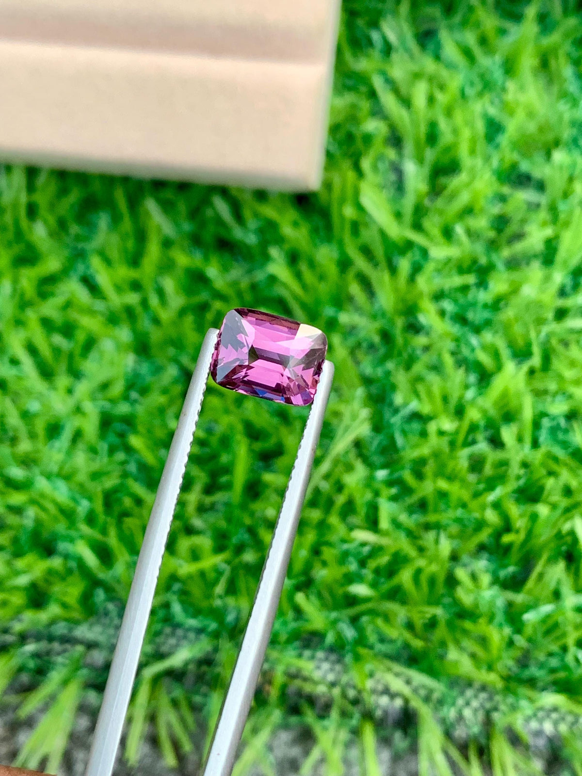 Purplish Pink Spinel Gemstone: 2.55 CT Cushion Cut, Tanzania