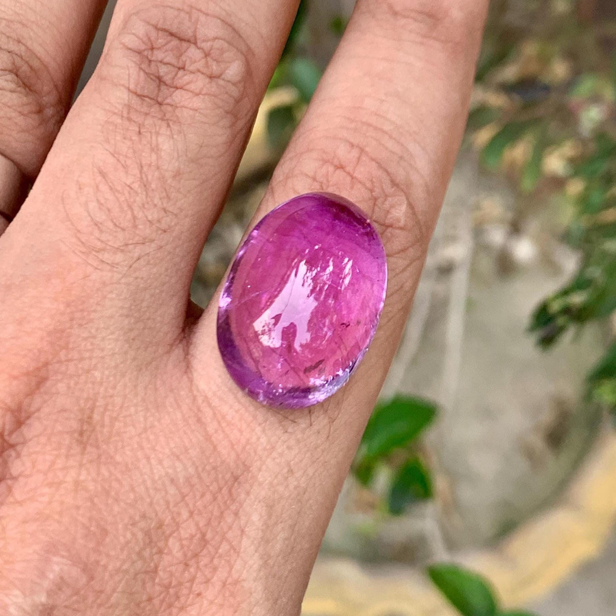 Pink Kunzite 36.55ct Cabochon Loose Gemstone – Pastel Transparent Afghan Spodumene