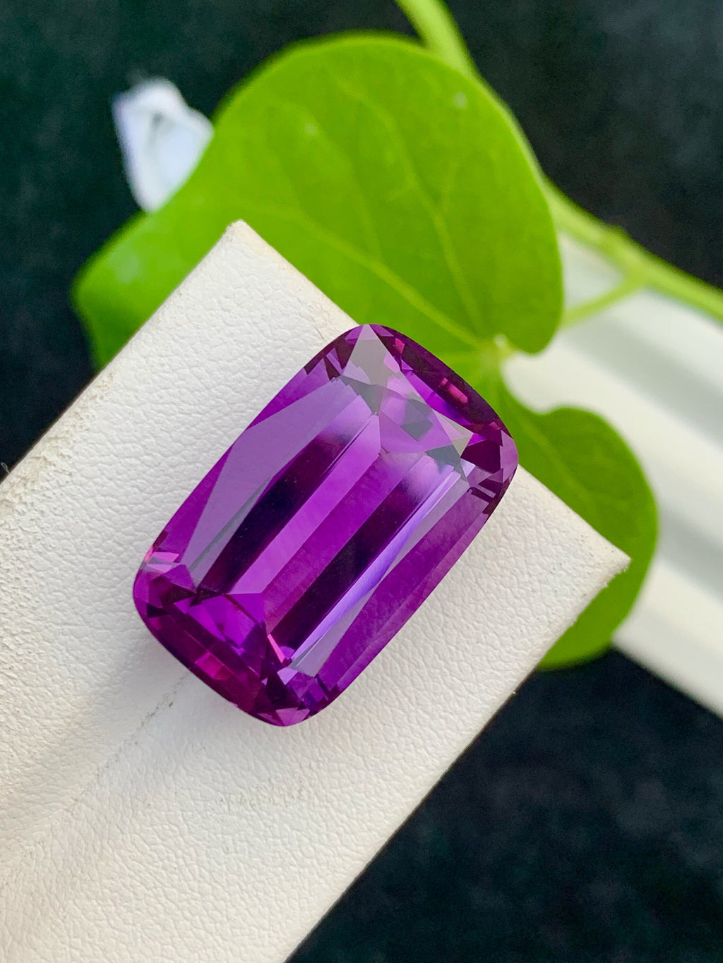 Natural Deep Purple Amethyst Gemstone: 26.00 CTS Cushion Cut, Africa