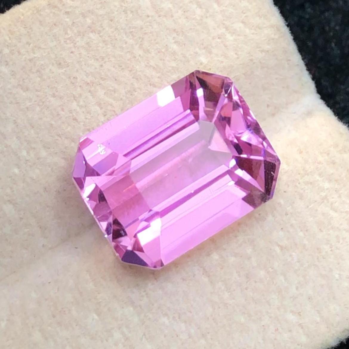 Peach Pink Kunzite 8.50 Carat Octagon Cut – Afghanistan Gemstone