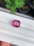 Deep Pink Tourmaline Gemstone: 4 Carat Emerald Cut, October Birthstone