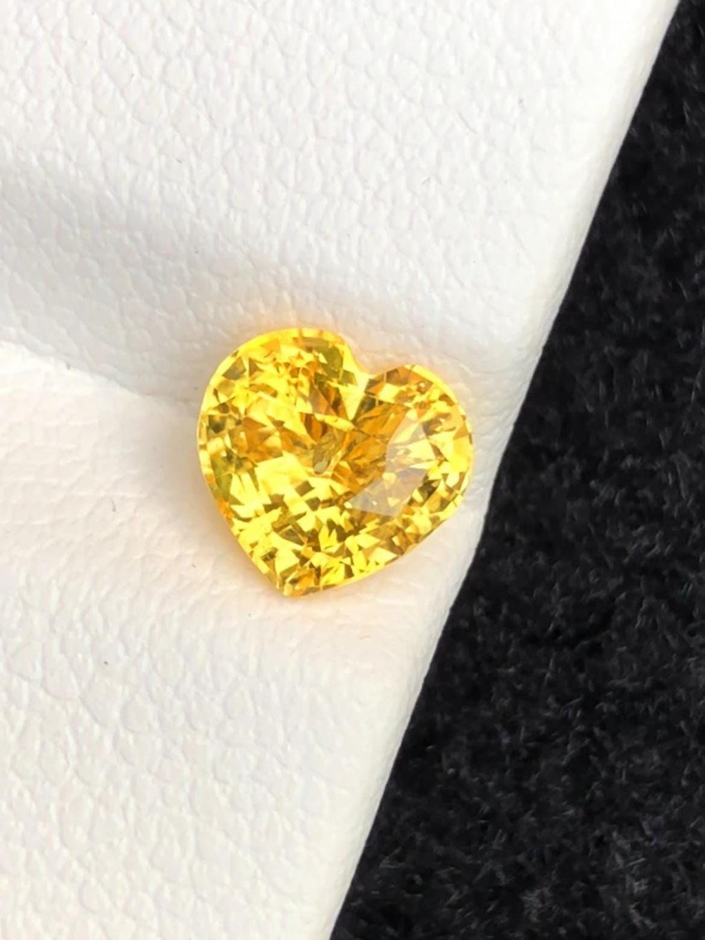 Canary Yellow Sapphire 1.58ct Heart Cut Madagascar Certified