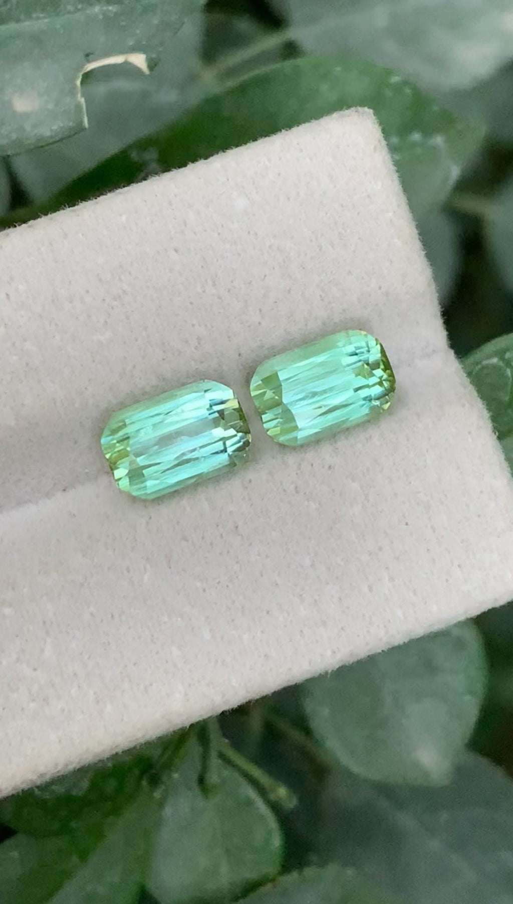 Bluish Green Tourmaline Pair 4.20ct – Cushion Cut Matching Gems from Afghanistan