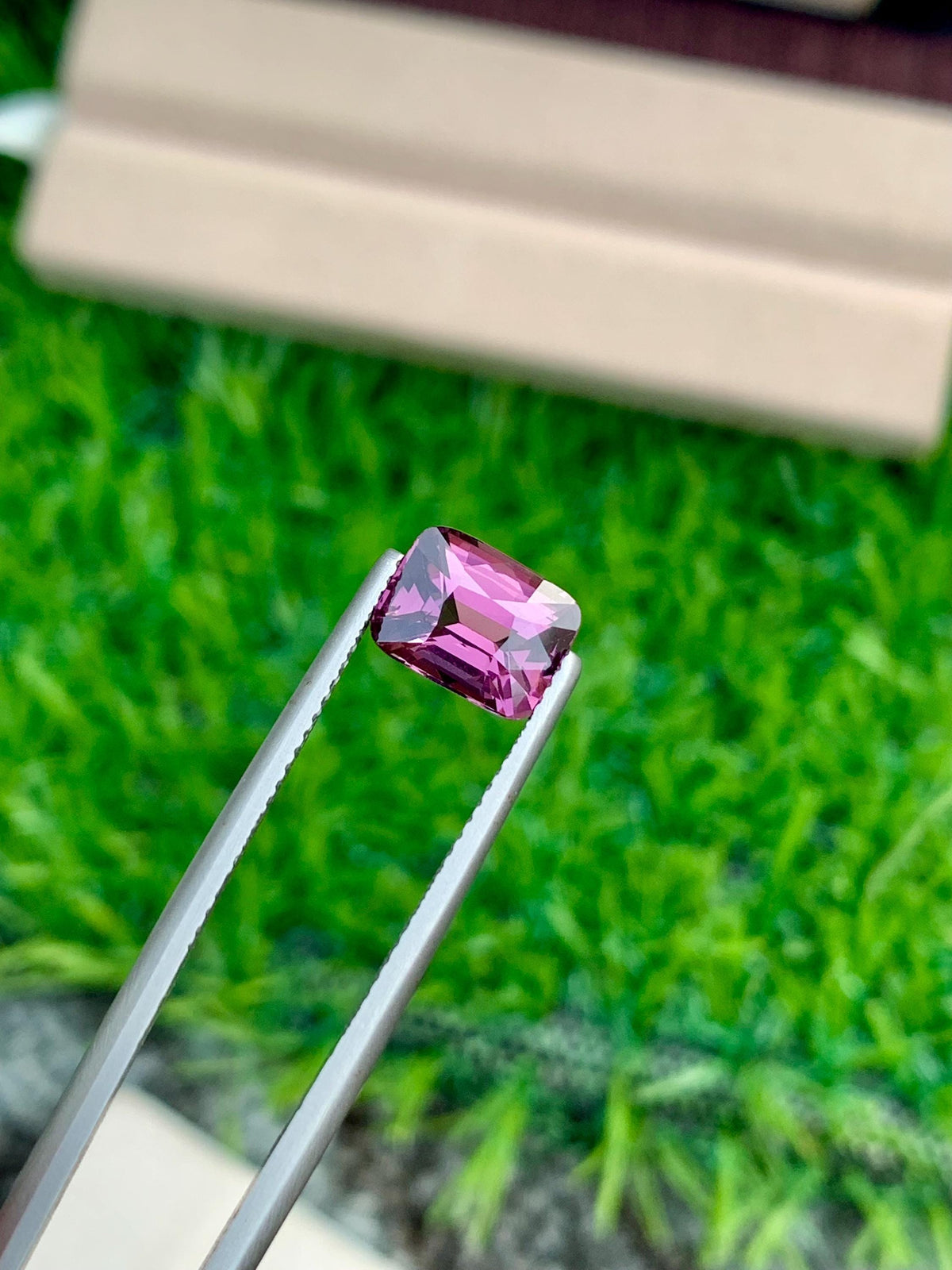 Purplish Pink Spinel Gemstone: 2.55 CT Cushion Cut, Tanzania