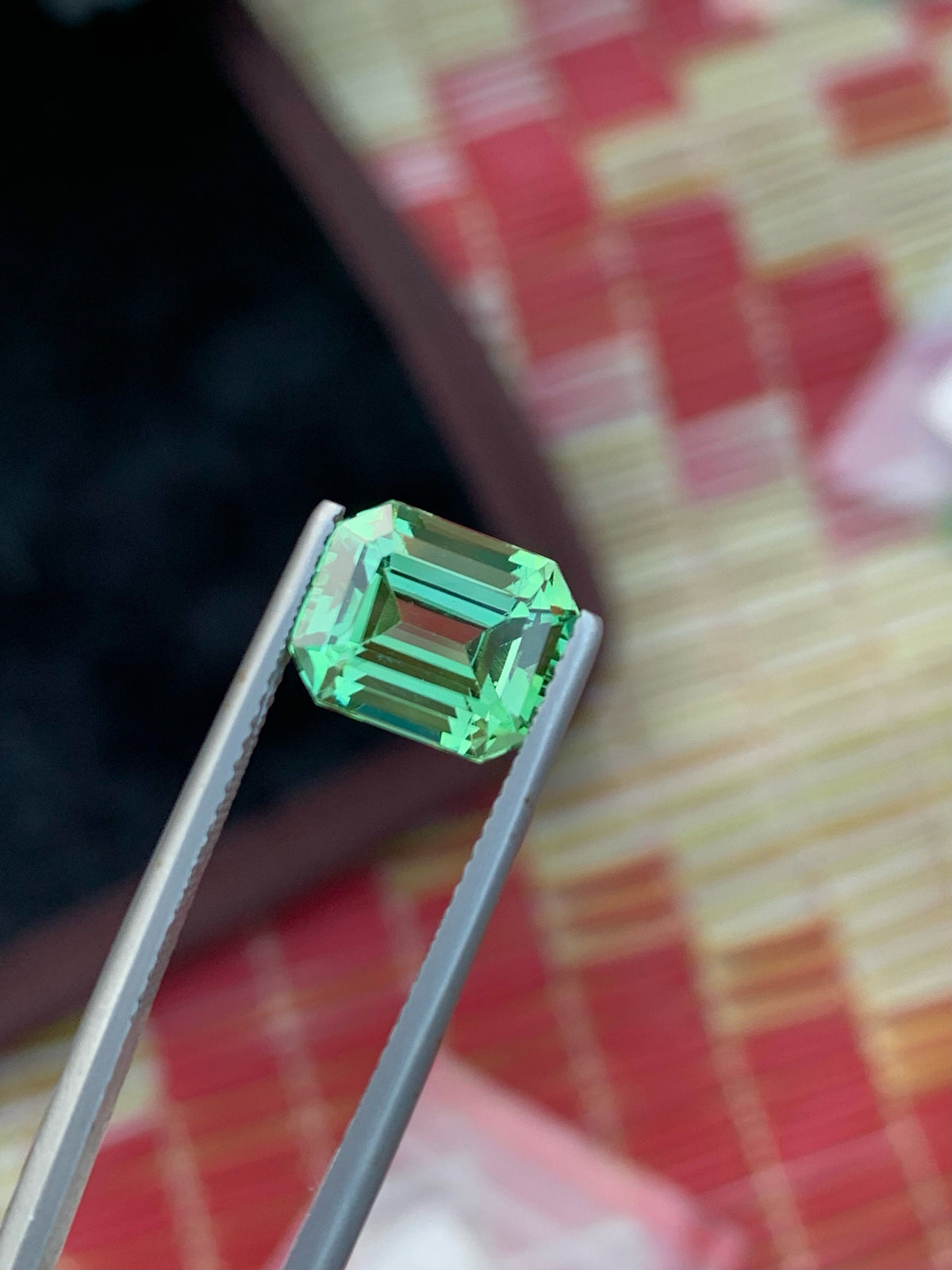 Emerald Cut Green Tourmaline Gemstone: Bluish Green Jewelry Stone, 3.70 CT