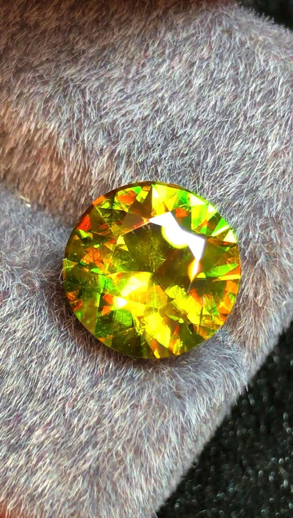 Green Sphene 4.20 ct Round Cut Green Gemstone from Skardu Pakistan