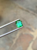 Green Tourmaline Gemstone: 2.40 CT Faceted Cushion Cut Stone