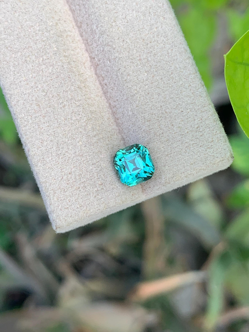 1.70 CT Cushion Cut Lagoon Tourmaline Gemstone: Afghanistan Origin