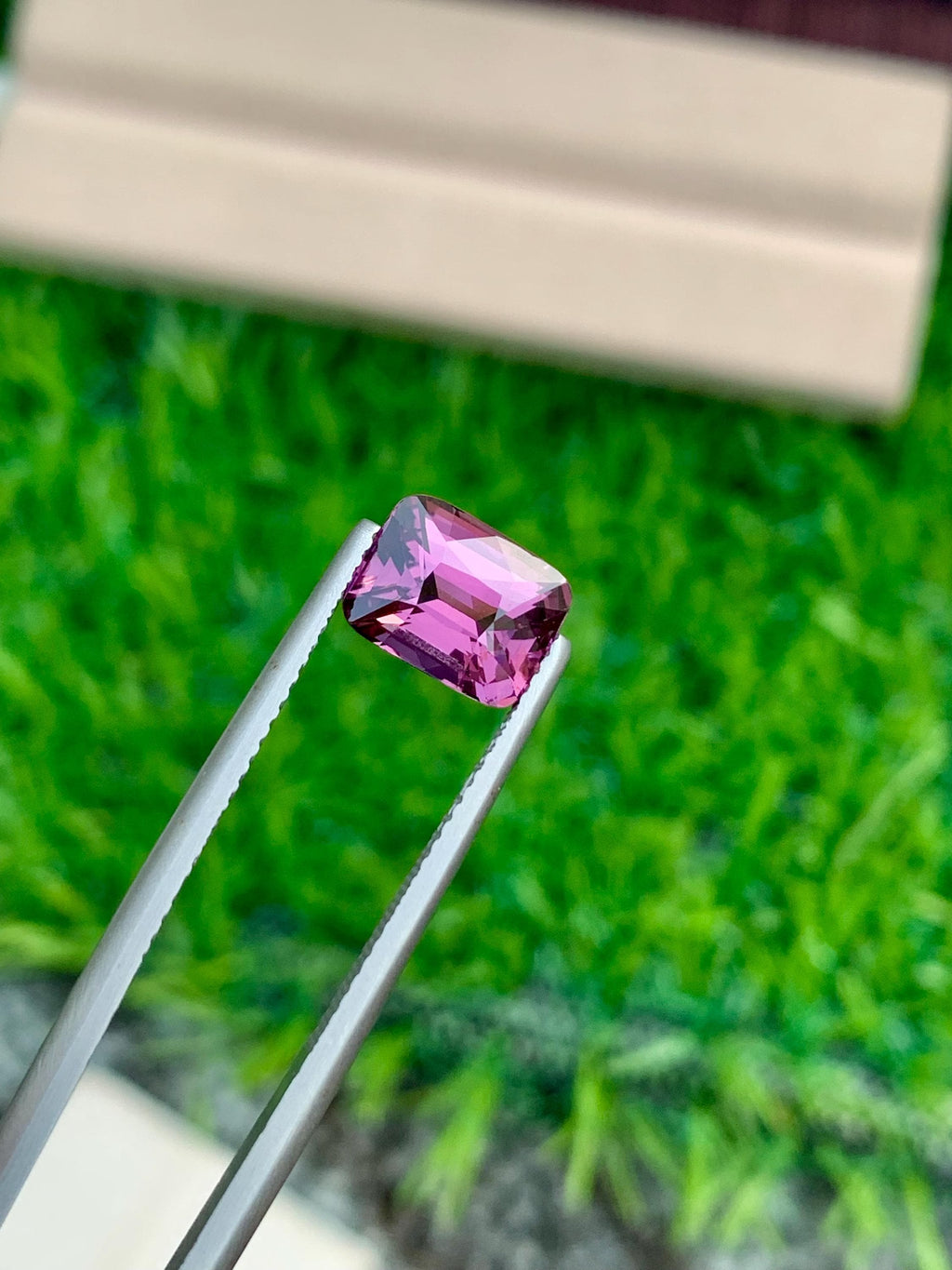 Purplish Pink Spinel Gemstone: 2.55 CT Cushion Cut, Tanzania