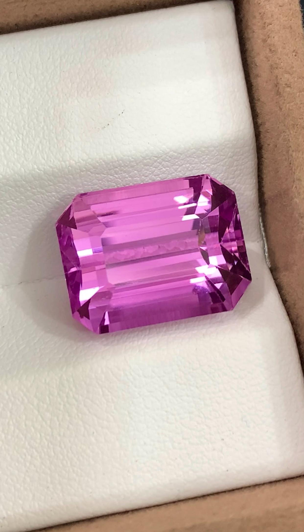 Pink Kunzite 26.20 Carat Emerald Cut Loose Gemstone from Afghanistan