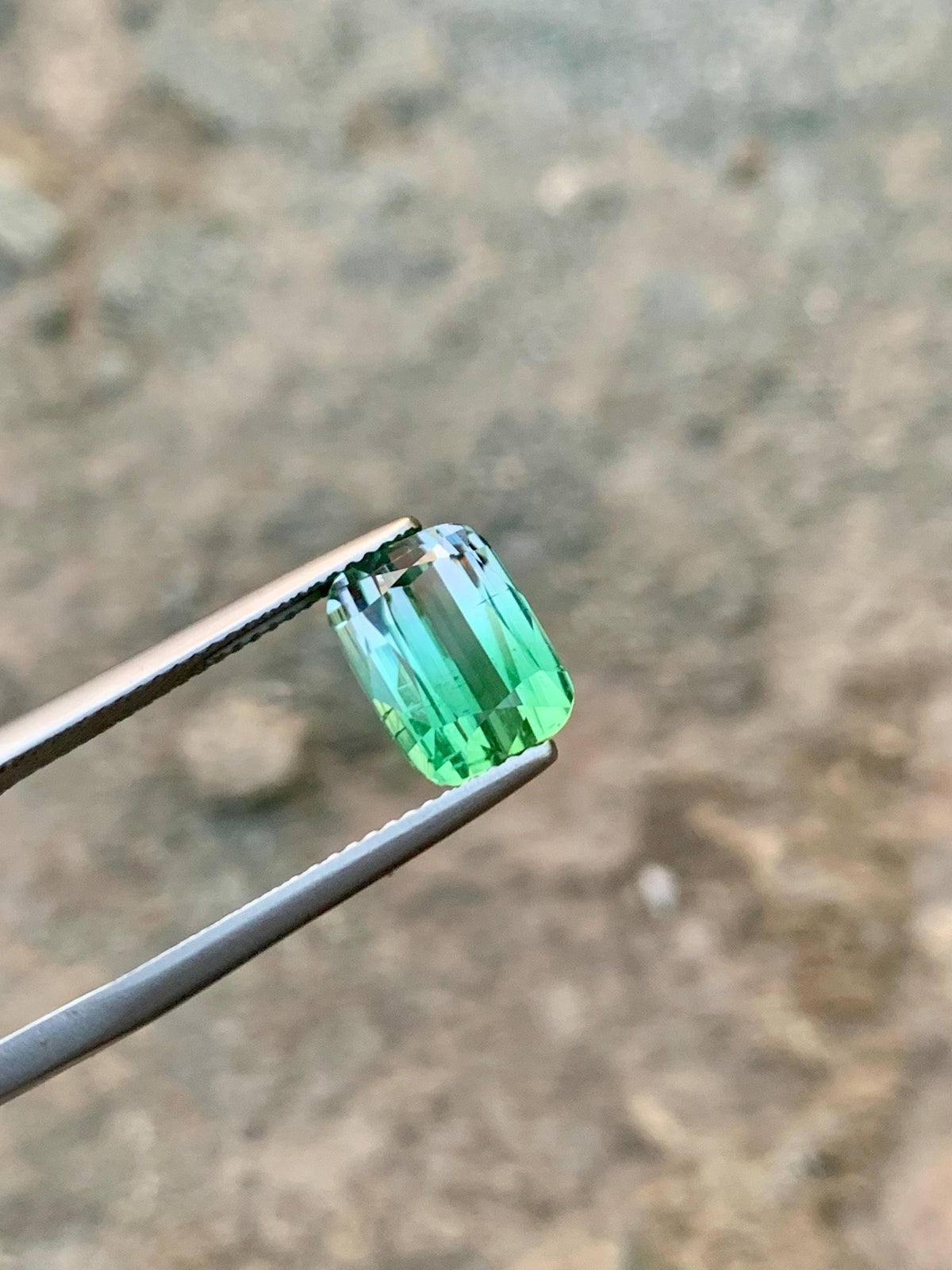 Natural Bluish Green Tourmaline Gemstone: Cushion Cut, 4.70 CT