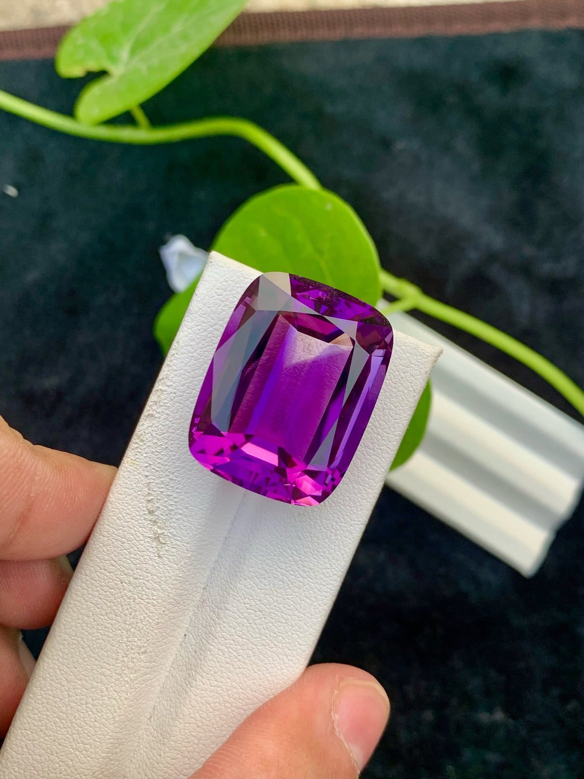 Cushion Cut Amethyst Gemstone: Deep Purple Loose Stone, 48.60 CT