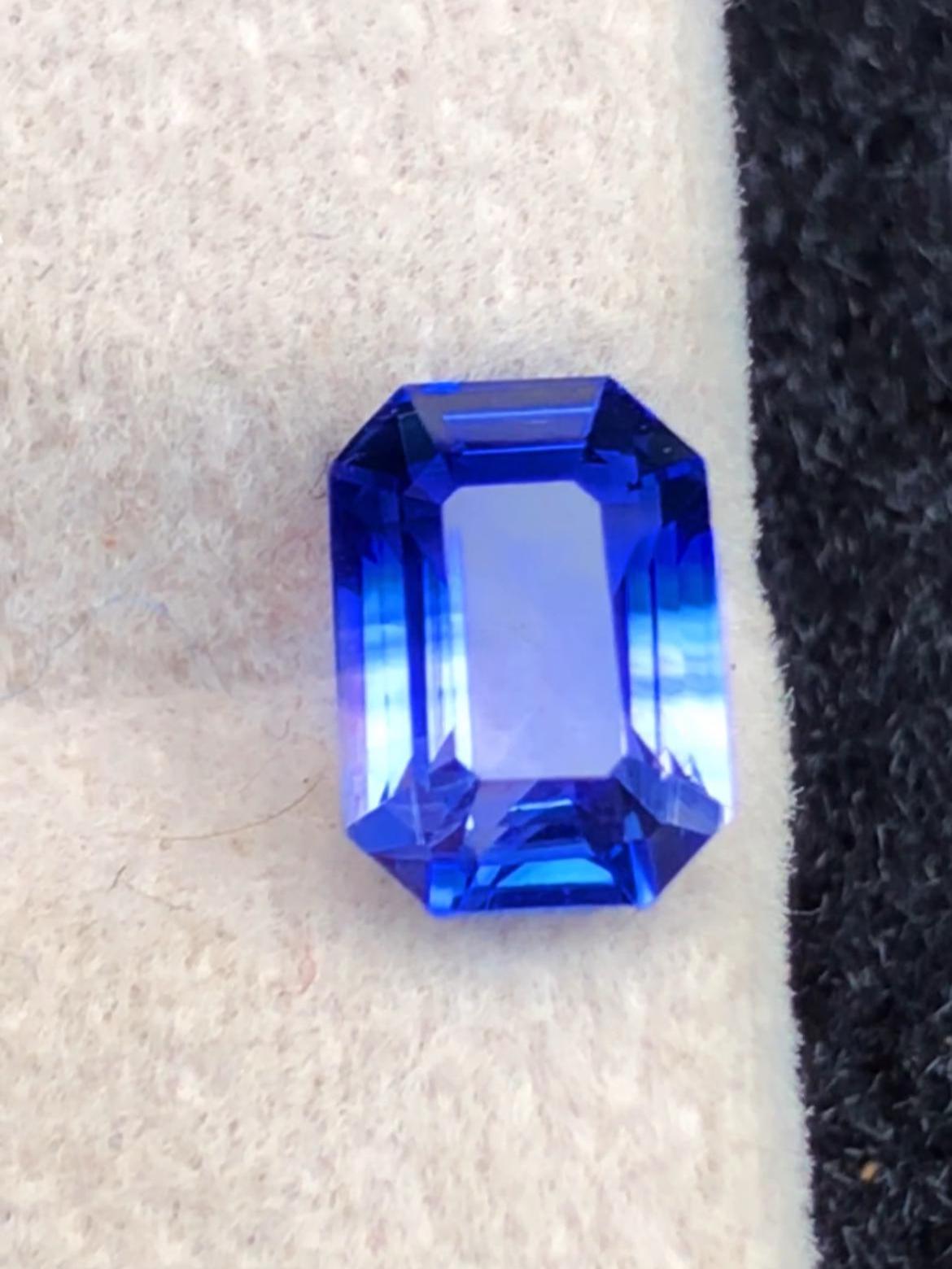 Blue Sapphire 1.48ct Emerald Octagonal Cut Madagascar