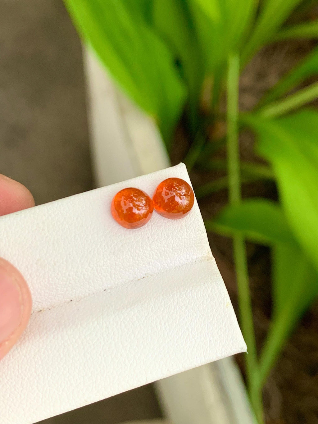 Mandarin Garnet Cabochon Pair: 4.69 Carat Orange Spessartite Gems