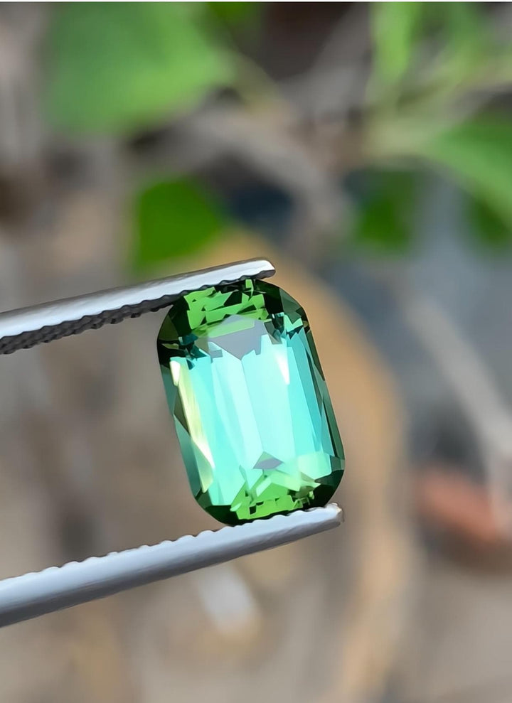 Natural Bluish-Green Tourmaline Gemstone – cushion Cut, 2.60 Carats from (Afghanistan)