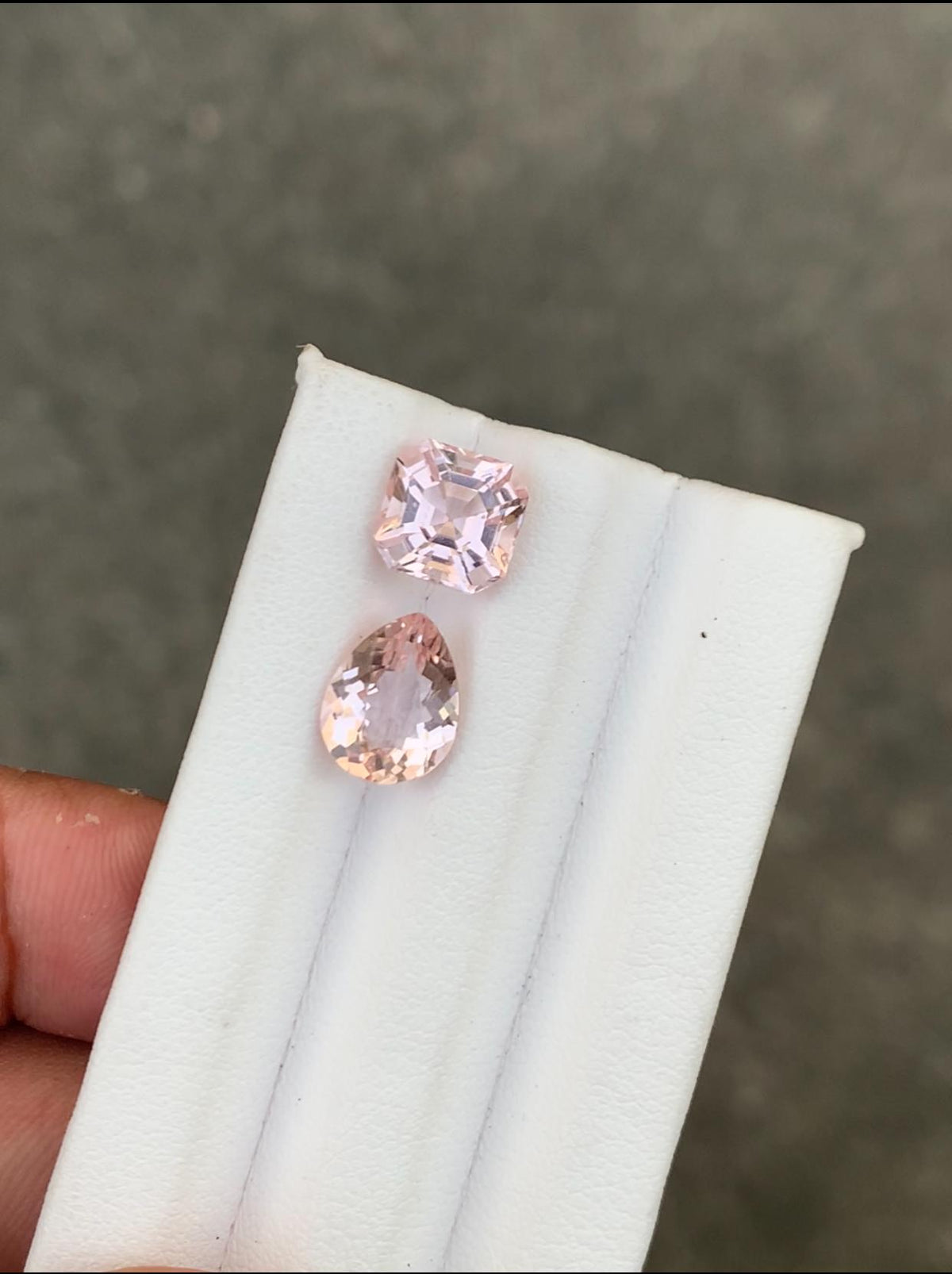 Natural Pink Morganite Set: Cushion & Oval Cut Gemstones, 5.05 Carat