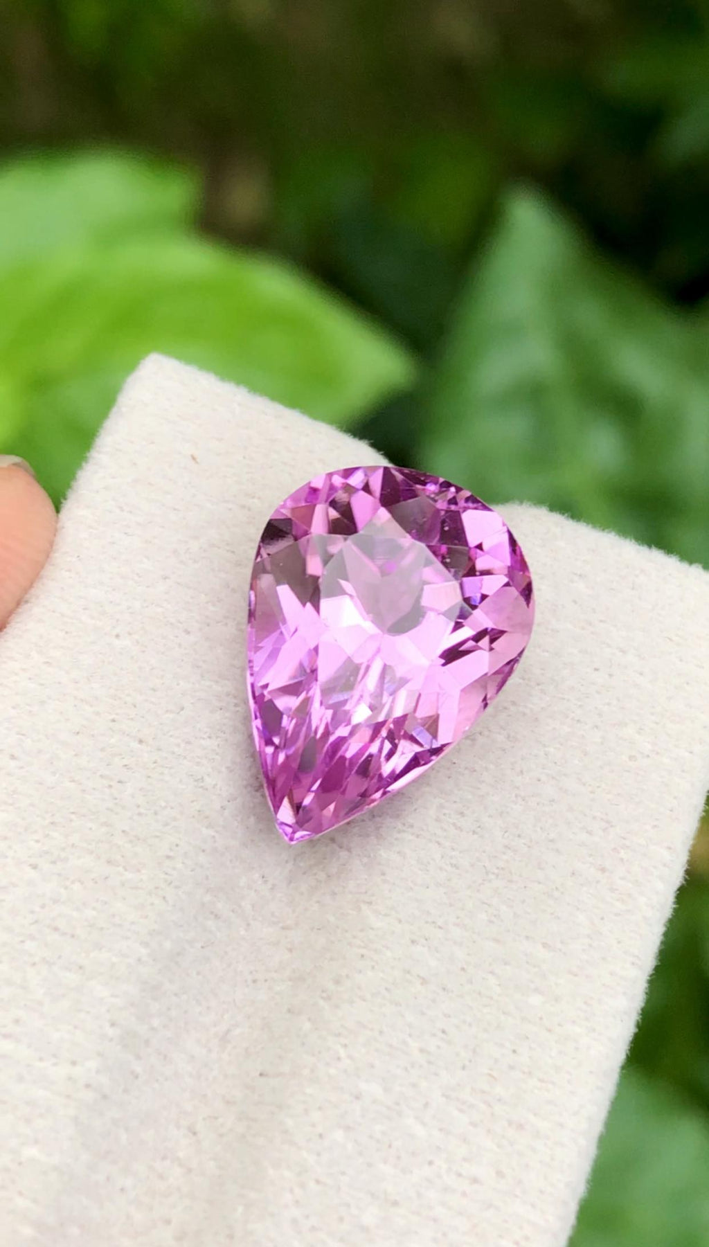 Certified Kunzite 12.65ct Pear Cut – Elegant Pink Gem from Afghanistan