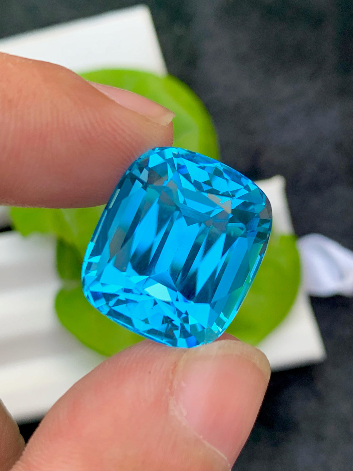 33.90 Ct Cushion Cut Swiss Blue Topaz: Loose Gemstone