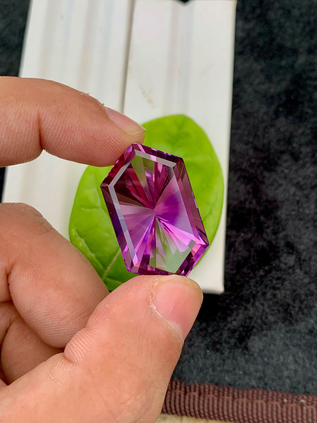 Pink Purple Amethyst Gemstone: 45.60 CT Fancy Cut Stone