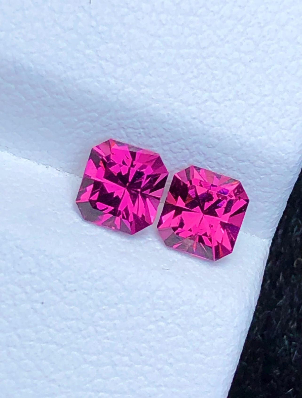 Malaya Garnet 1.30ct Pair Octagonal Radiant Cut Purple Pink Precision Matched Loose Gemstones