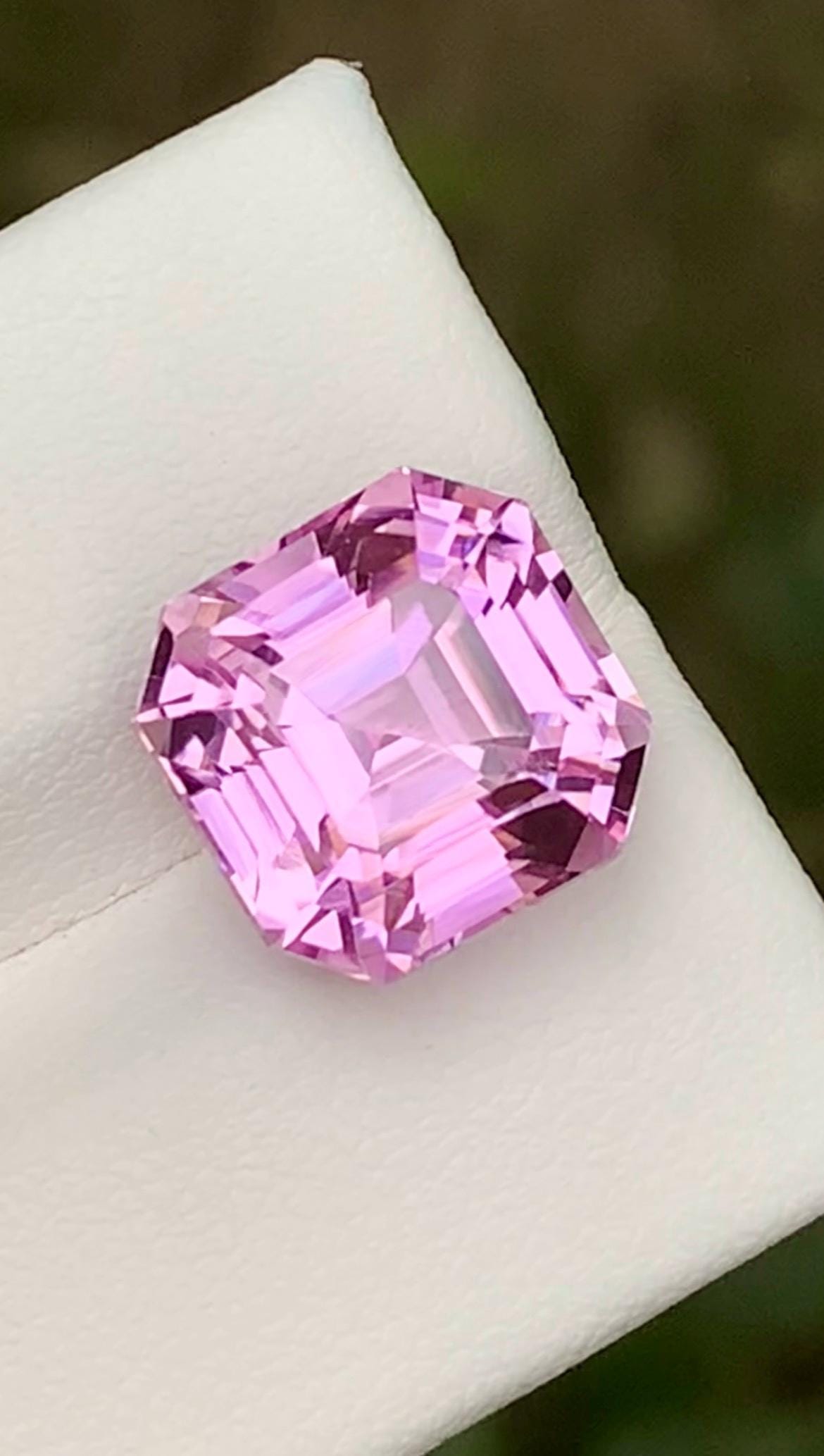 Pink Kunzite Gemstone: 9.35CT Faceted Asscher Cut From Nuristan Afghanistan