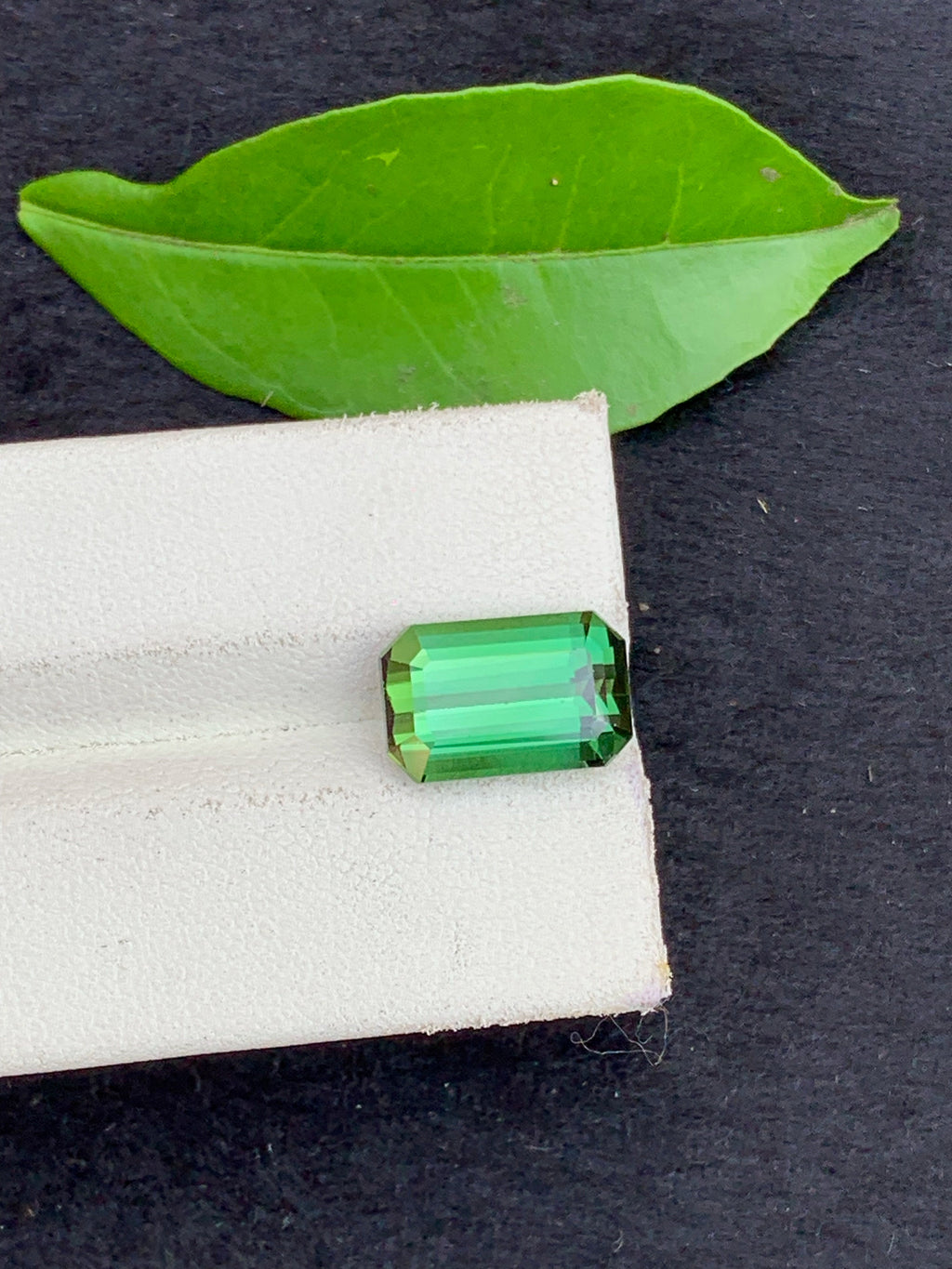 Emerald Cut Bluish Green Tourmaline Gemstone, 3.57 CT