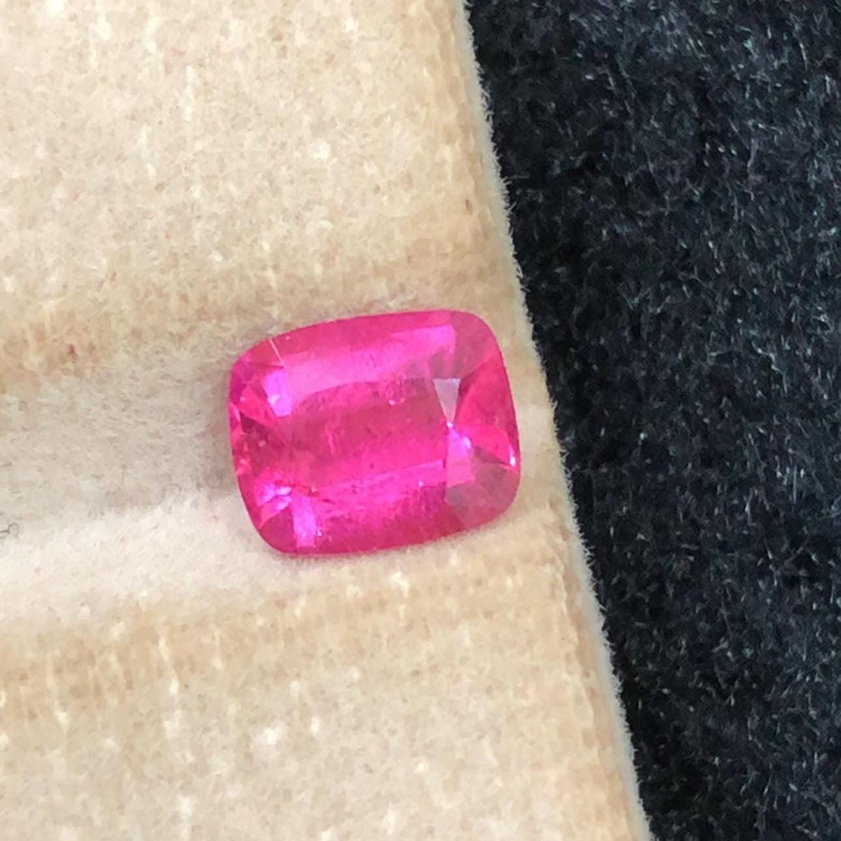 Rubellite Tourmaline 1.05ct Cushion Cut Gemstone Vivid Neon Pink from Afghanistan