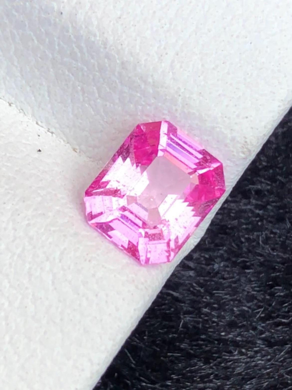 Pink Sapphire 1.24 ct Asscher Cut – No Heat Pink Gem from Sri Lanka