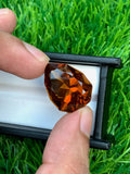 Mahogany Orange Citrine Gemstone: Natural Pear Cut, 33 CT