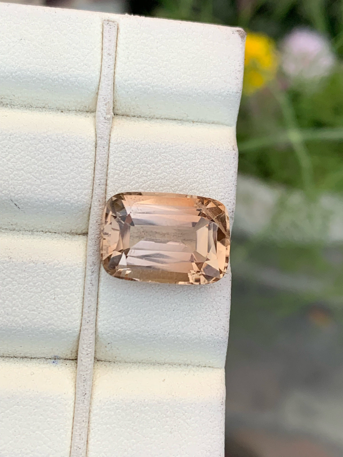 12.45 CT Unheated Imperial Yellow Topaz Loose Gemstone: Flawless Cushion Cut