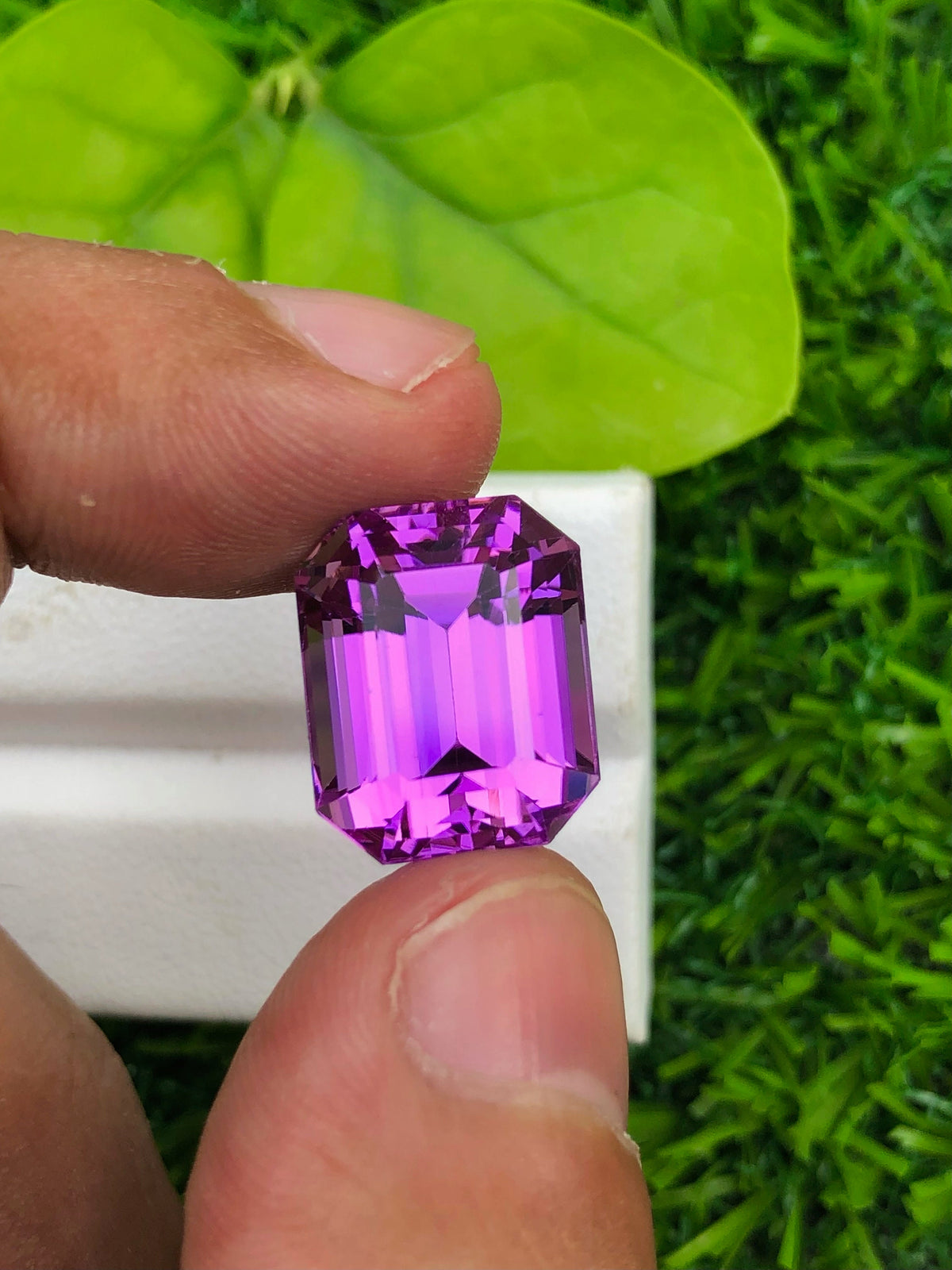 Magenta Kunzite Gemstone: Emerald Cut, 17.50 CT, Afghanistan Origin