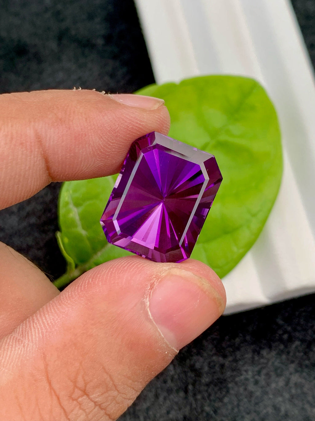 Deep Purple Amethyst Gemstone: Custom Cut Flawless Loose Gem (23CT)