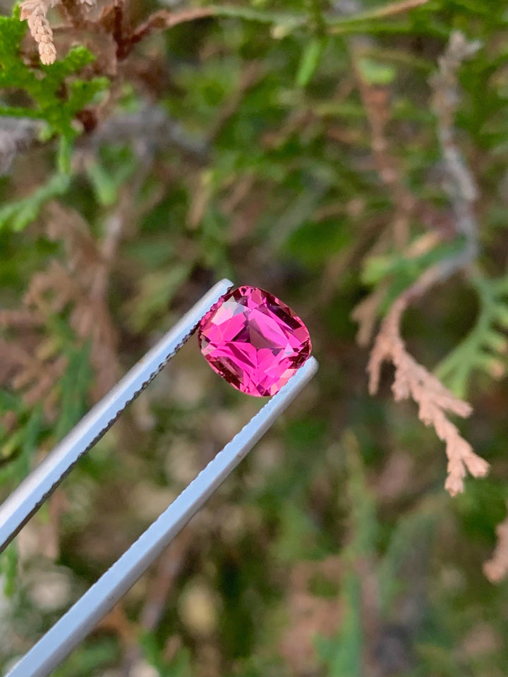 Natural Pink Tourmaline Gemstone: 2.00 CT Cushion Cut, Afghanistan Origin