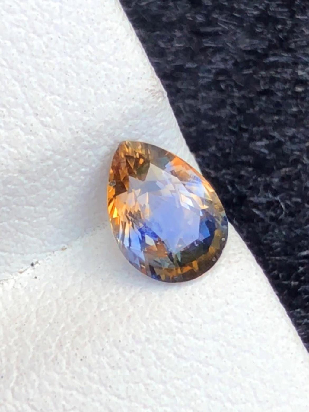 Blue-Golden Parti Sapphire 1.12ct Pear Cut • Sri Lanka