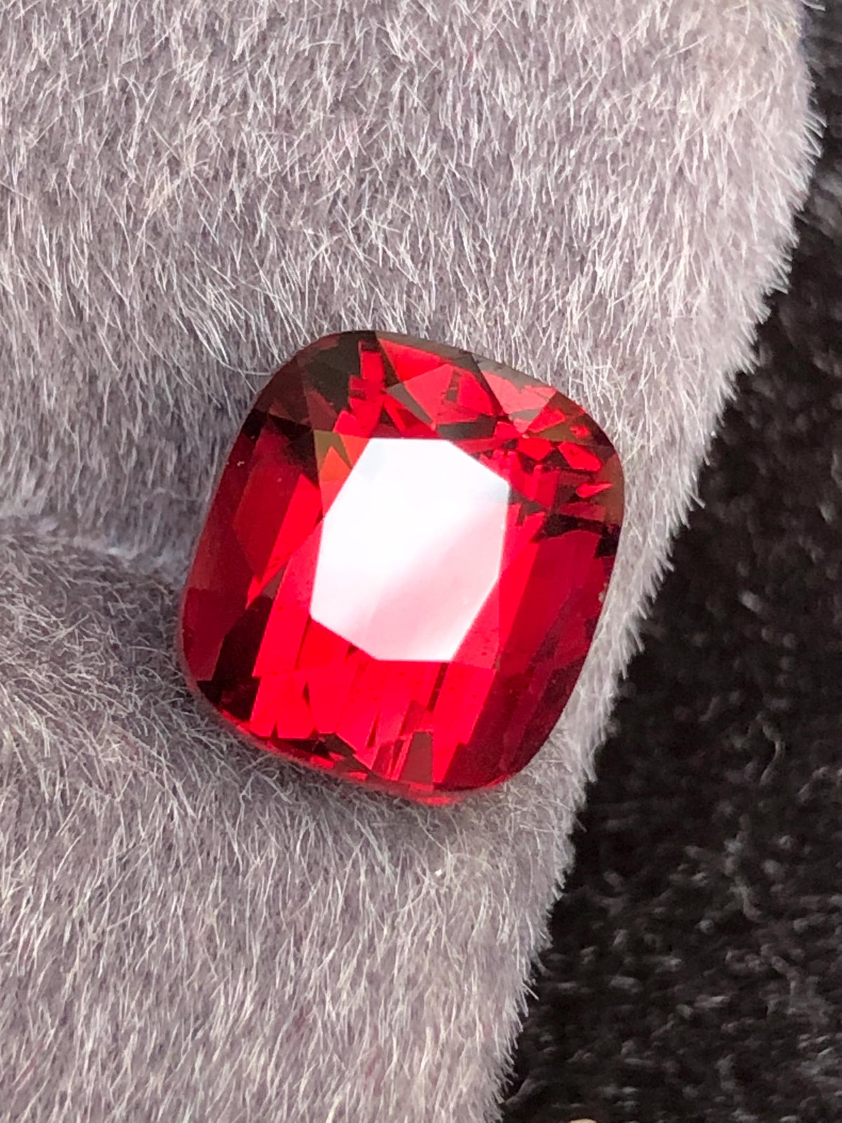 Reddish Rhodolite Garnet Cushion Cut 5.18 ct from Tanga Mine Tanzania