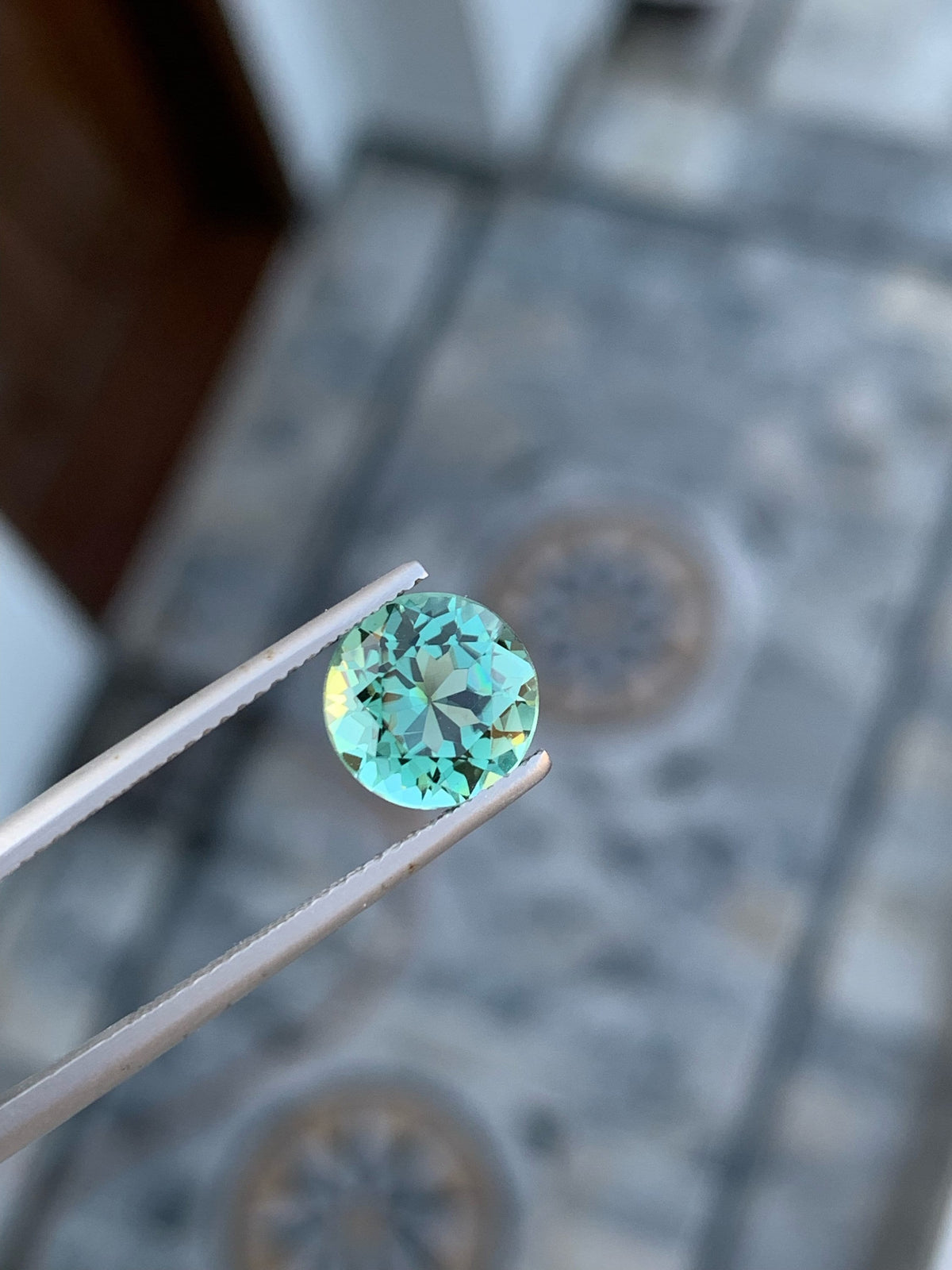 Seafoam Green Tourmaline Gemstone: Round Cut, Afghanistan Origin (08x08x04 MM)